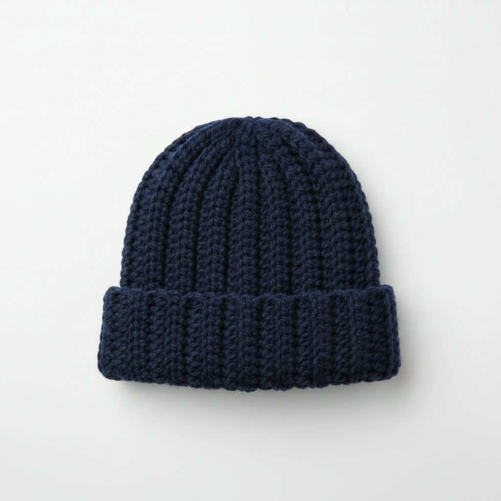 Gorro tejido azul marino a crochet - Balam